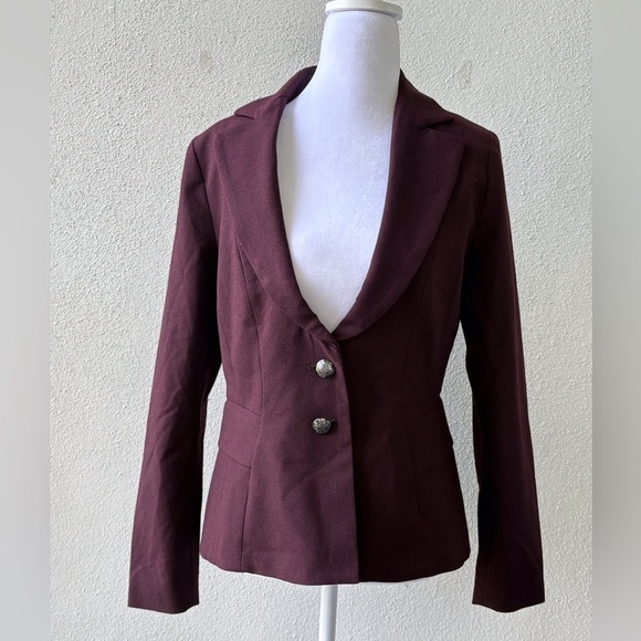 White House Black Market Size 6 Signature Blazer Button Closure Deep Purple $225 - Picture 1 of 15